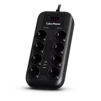 Apsauginis įtampos filtras CyberPower P0820SUF0-DE, 8 lizdai, 1050 J, 1,8 m, juodas