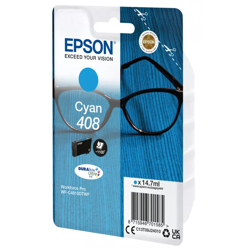 Originalus Epson DURABrite Ultra 408L rašalo kasetė C13T09J24010 (cian, standartinė talpa)