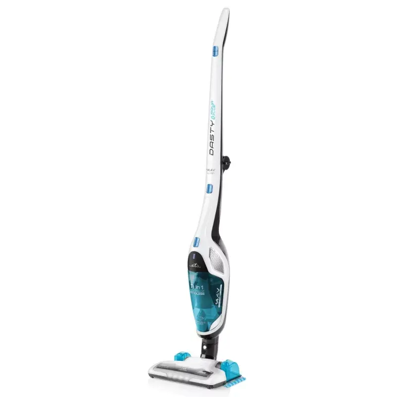 Belaidis dulkių siurblys ETA Dasty AquaPlus ETA344790010 — 95 W variklis, 14,4 V akumuliatorius, iki 45 min., kombinuotas rankinis/grindinis, baltas/mėlynas