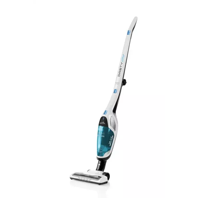 Belaidis dulkių siurblys ETA Dasty AquaPlus ETA344790010 — 95 W variklis, 14,4 V akumuliatorius, iki 45 min., kombinuotas rankinis/grindinis, baltas/mėlynas
