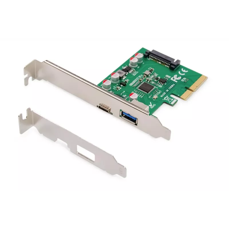 DIGITUS DS-30225 PCIe kortelė su USB Type-C ir USB-A prievadais iki 10 Gb/s
