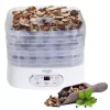 Maisto džiovintuvas Adler AD 6658, 5 padėklų, LCD laikmatis 70 h, 35–70 °C, 230 W (maks. 550 W), baltas