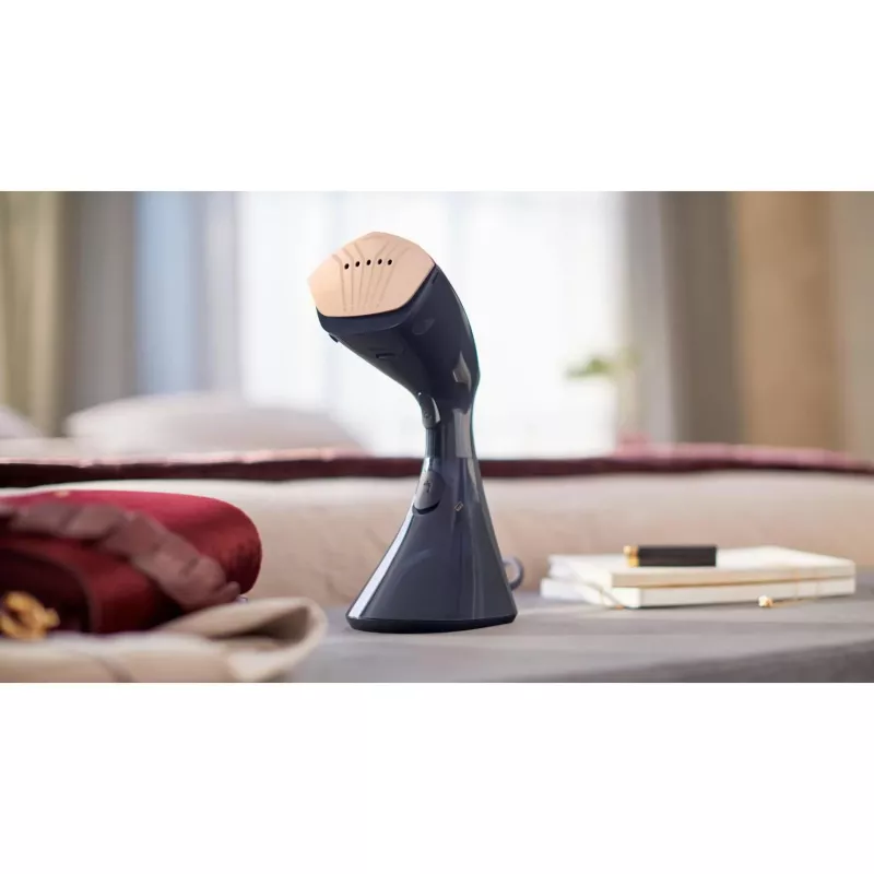 Drabužių garintuvas Philips GC810/20 — 1600 W, 0.23 L vandens bakelis, 32 g/min nuolatinis garas, juodas/rožinis