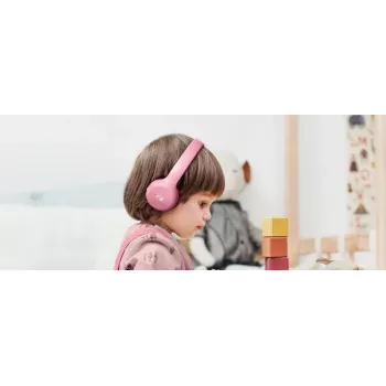 Muse M-215BTP Bluetooth stereo vaikiškos ausinės, apimančios ausis (over-ear), belaidės, Bluetooth 5.0, rausvos