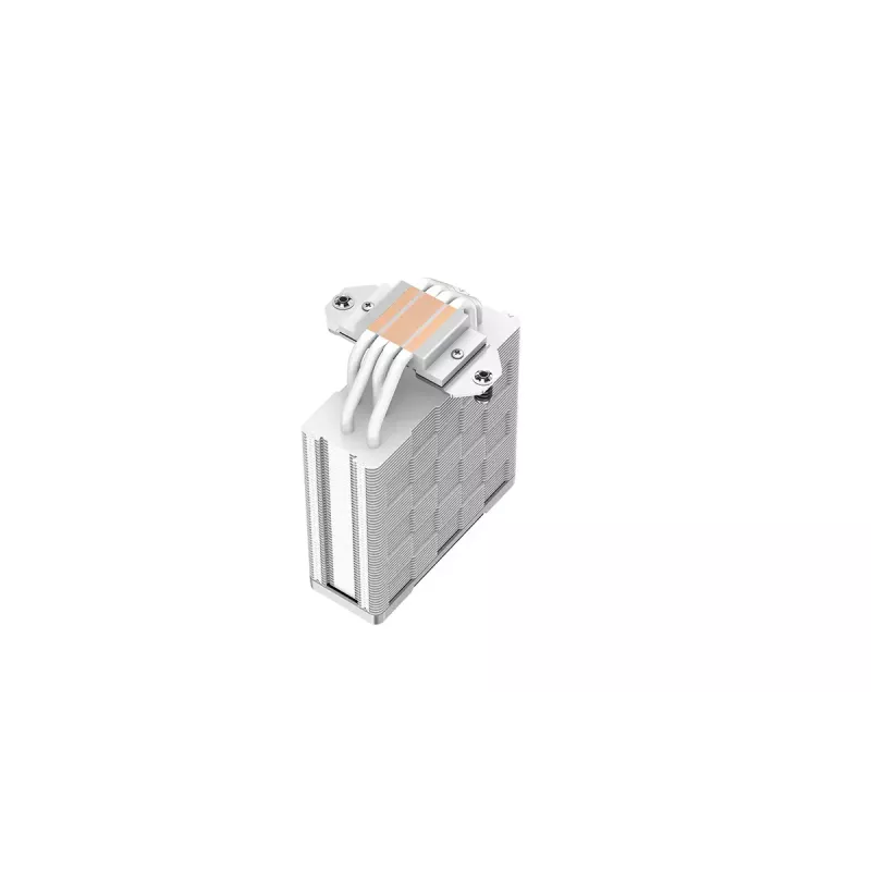 Oro aušintuvas DeepCool AK400 WH — 4×6 mm variniai šilumos vamzdeliai, 120 mm FDB ventiliatorius, 1850 RPM, 66,47 CFM, baltas