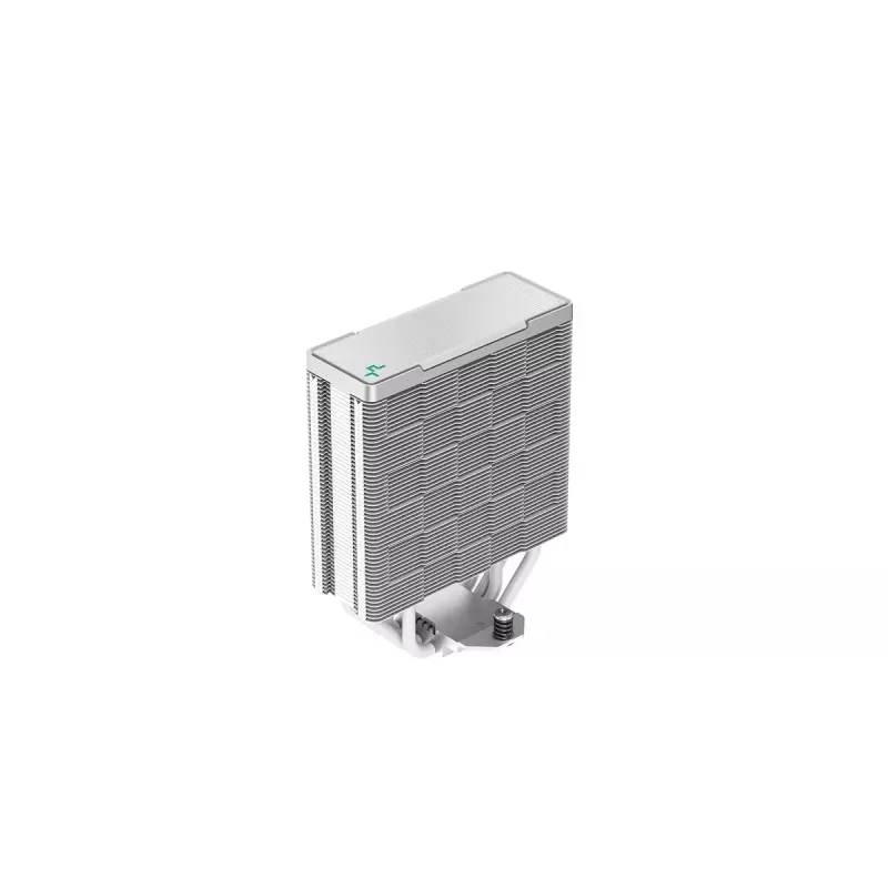 Oro aušintuvas DeepCool AK400 WH — 4×6 mm variniai šilumos vamzdeliai, 120 mm FDB ventiliatorius, 1850 RPM, 66,47 CFM, baltas