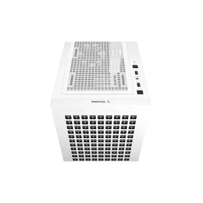 Korpusas DeepCool CH370 WH Mini Tower — Baltas, micro ATX/Mini-ITX, grūdintas stiklas, RGB ventiliatoriai, 2x 3,5 colio vietos, 3x 2,5 colio vietos, GPU iki 320 mm