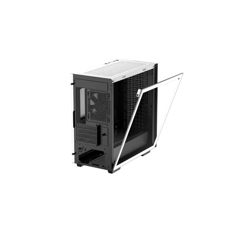 Korpusas DeepCool CH370 WH Mini Tower — Baltas, micro ATX/Mini-ITX, grūdintas stiklas, RGB ventiliatoriai, 2x 3,5 colio vietos, 3x 2,5 colio vietos, GPU iki 320 mm