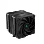 Oro aušintuvas DeepCool AK620 ZERO DARK 12 cm Juoda, 6 šilumos vamzdelių, 2x120 mm PWM ventiliatoriai, TDP 260 W, Aukštis 160 mm
