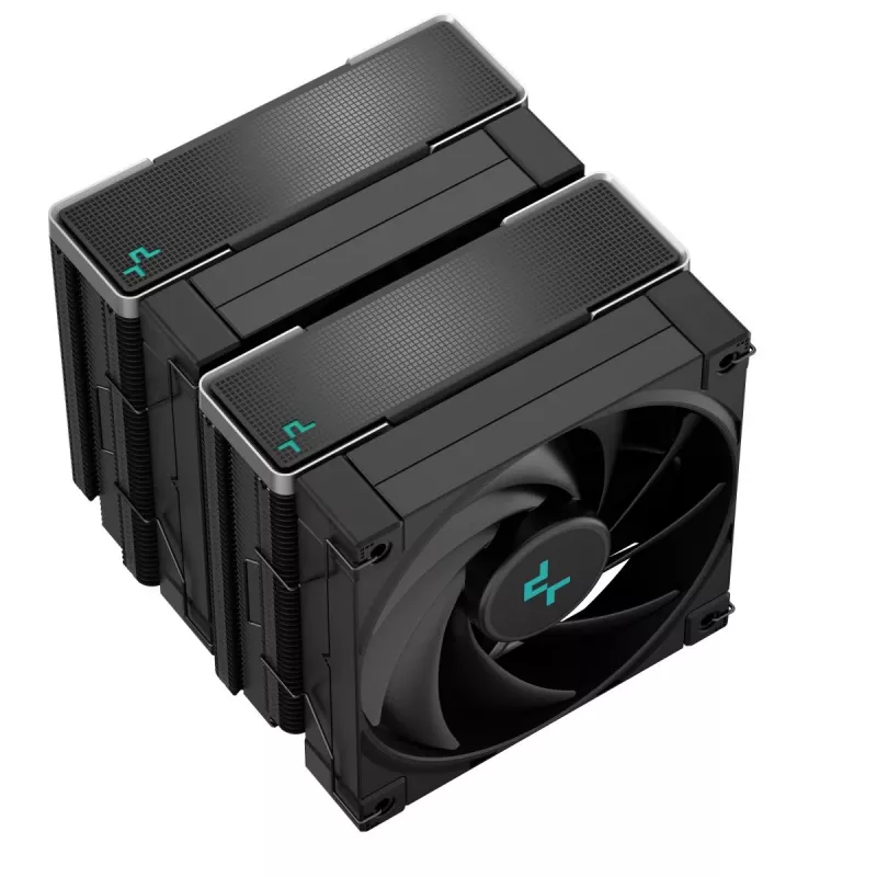 Oro aušintuvas DeepCool AK620 ZERO DARK 12 cm Juoda, 6 šilumos vamzdelių, 2x120 mm PWM ventiliatoriai, TDP 260 W, Aukštis 160 mm