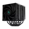 Oro aušintuvas DeepCool AK620 ZERO DARK 12 cm Juoda, 6 šilumos vamzdelių, 2x120 mm PWM ventiliatoriai, TDP 260 W, Aukštis 160 mm