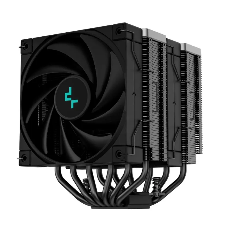 Oro aušintuvas DeepCool AK620 ZERO DARK 12 cm Juoda, 6 šilumos vamzdelių, 2x120 mm PWM ventiliatoriai, TDP 260 W, Aukštis 160 mm