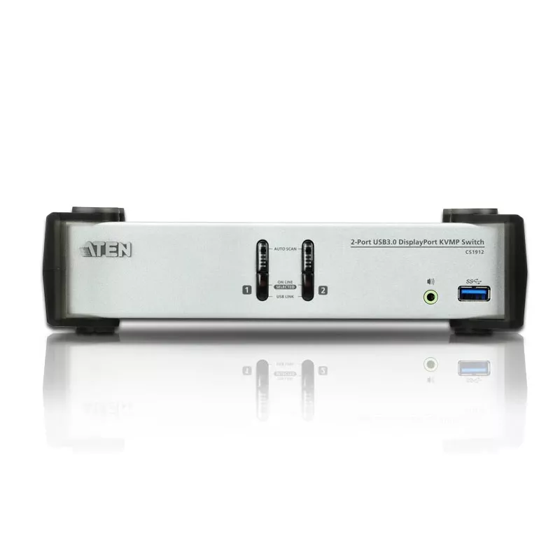 ATEN CS1912 2 prievadų USB 3.1 Gen 1 DisplayPort 1.1 KVMP™ jungiklis su garsiakalbiu (KVM kabeliai įtraukti)