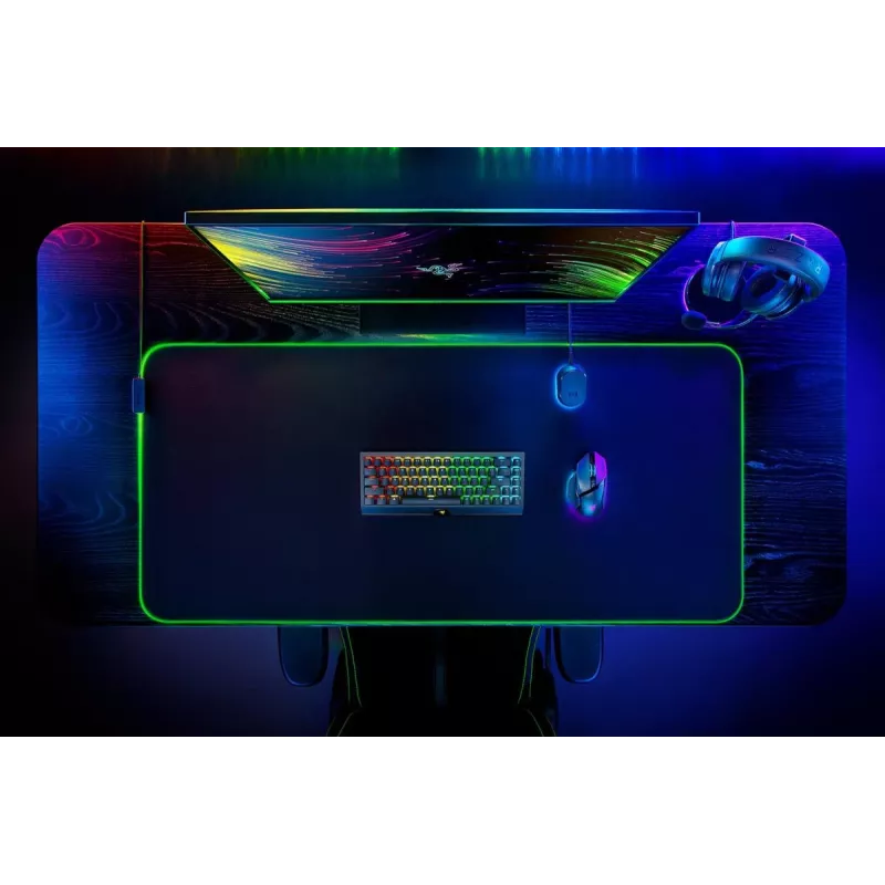 RAZER Goliathus Chroma 3XL – minkštas žaidimų kilimėlis pelėms su Chroma RGB foniniu apšvietimu, juodas