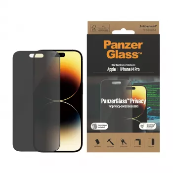 PanzerGlass® privatumo ekrano apsauga iPhone 14 Pro | Ultra-Wide Fit su EasyAligner
