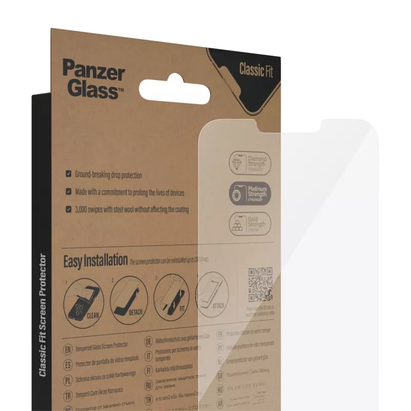 Apsauginis stiklas PanzerGlass Apple iPhone 14 Plus / 13 Pro Max atsparus įbrėžimams ir smūgiams