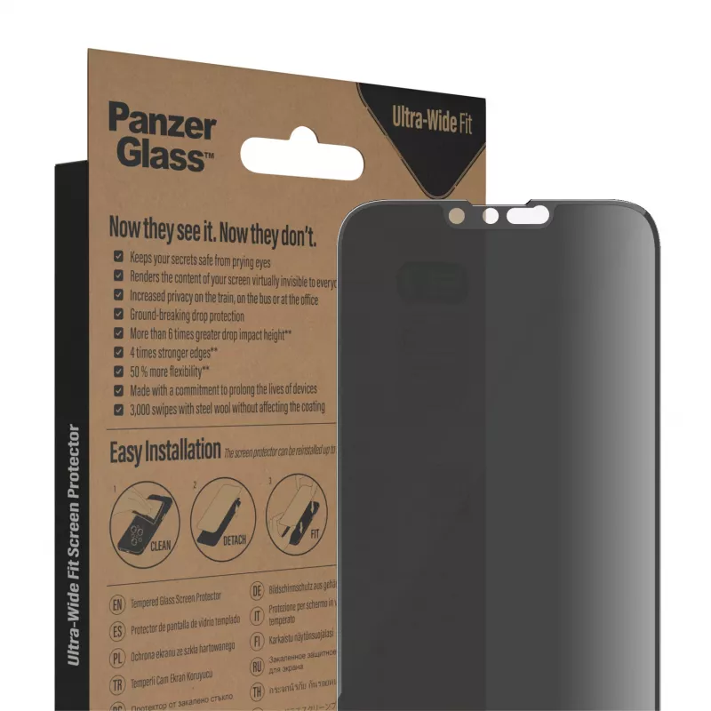 Privatumo apsauginis stiklas PanzerGlass Apple iPhone 14 Plus / 13 Pro Max, atsparus įbrėžimams ir smūgiams