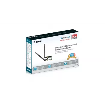 D-Link Wireless AC1200 dviejų juostų PCIe adapteris, vidinis, PCI Express, WLAN, Wi-Fi 4 (802.11n), 867 Mbit/s