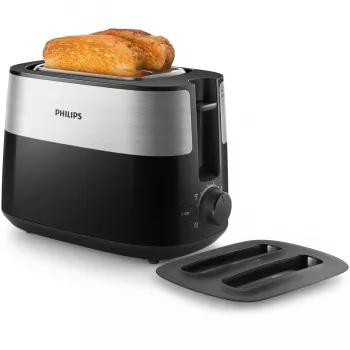 Philips Daily Collection HD2517/90 skrudintuvas 8 2 plytelių 900 W Juodas, Sidabrinis