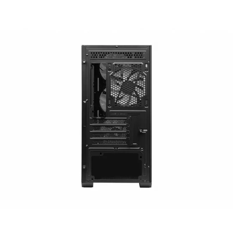 PC korpusas MSI MAG FORGE M100A Micro Tower juodas su grūdintu stiklu, 3x120mm priekiniai ventiliatoriai, RGB, microATX/Mini-ITX