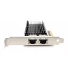 DIGITUS DN-10163 Ethernet serverio adapteris - 10Gbps dviejų prievadų PCI-E x8, Intel X540 BT2