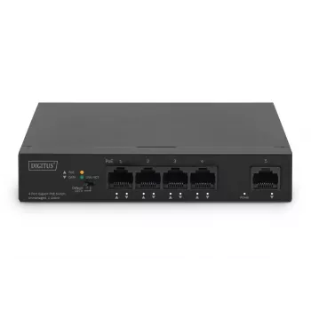 DIGITUS DN-95330-1 nevaldomas PoE komutatorius 4+1 Gigabit prievadai, 60 W