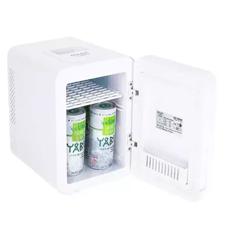 Stalinias mini šaldytuvas Adler AD 8085, 4 L, dešinysis vyris, veidrodinės durelės, 220–240V/12V