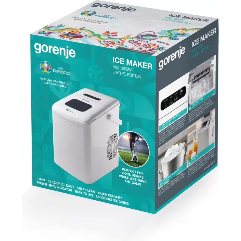 Gorenje IMD1200W ledo kubelių gaminimo aparatas Nešiojamas ledo kubelių gamintojas 12 kg/24h 120 W Baltas