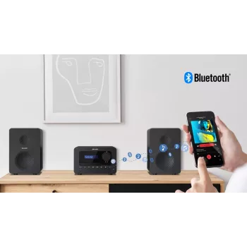 Sharp TOKYO DAB+ HI-FI mikro sistema namų garso sistemai, 40 W, juoda