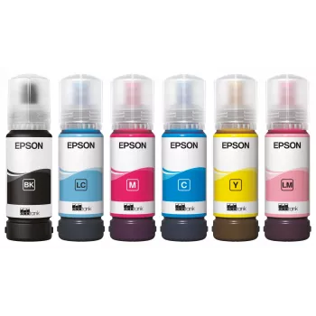 Rašalo buteliukas Epson 108 EcoTank Cyan – originalus pildomas rašalas EcoTank spausdintuvams, žydra