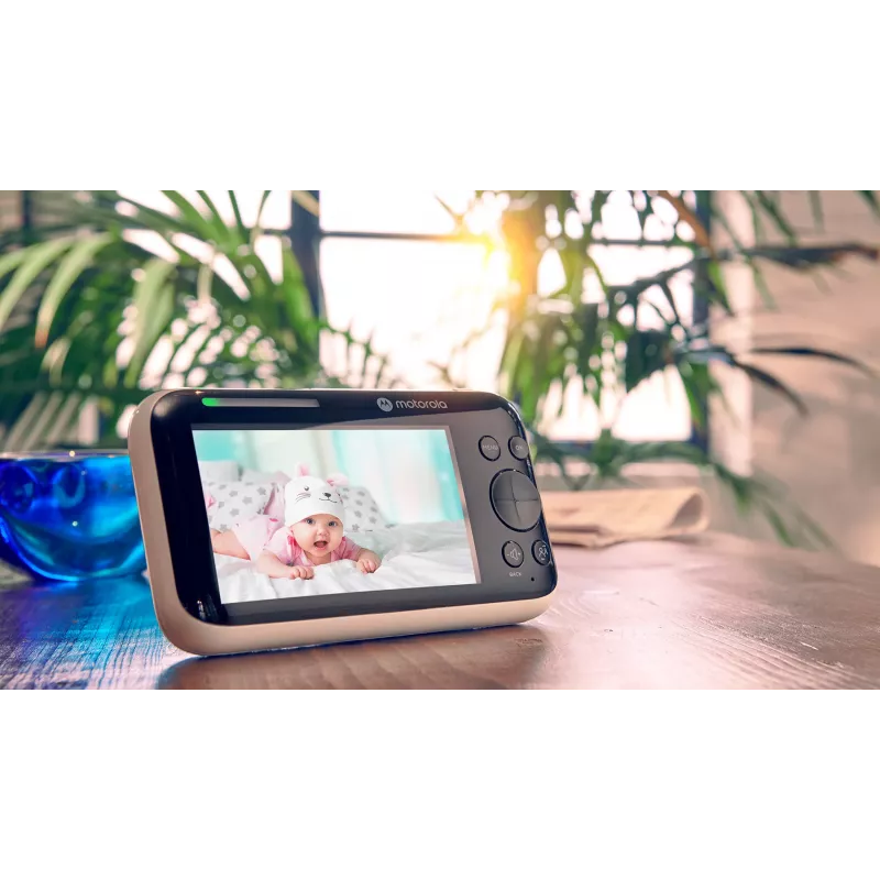 Kūdikio vaizdo monitorius Motorola PIP1500 su 5 colių ekranu, 480×272, 2.4 GHz FHSS, 300 m atstumu, 2800 mAh baterija