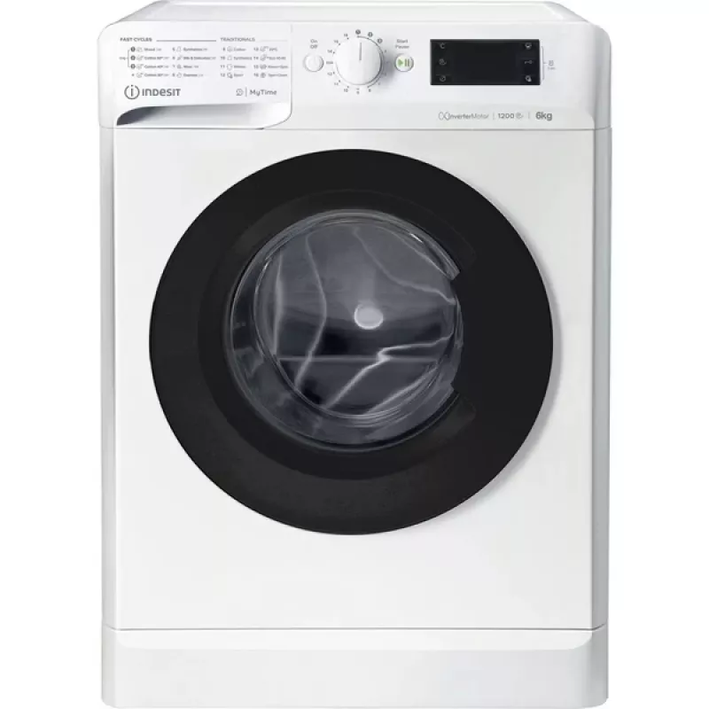 Indesit MTWSE 61294 WK EE skalbyklė, priekinis pakrovimas, 6 kg, 1151 aps./min., balta