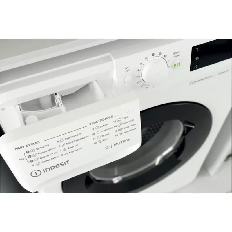 Indesit MTWSE 61294 WK EE skalbyklė, priekinis pakrovimas, 6 kg, 1151 aps./min., balta