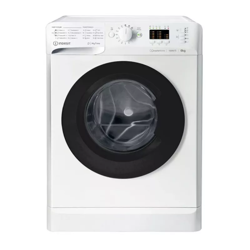Indesit MTWSA 61294 WK EE skalbyklė, priekinė pakrova, 6 kg, 1151 aps./min., balta