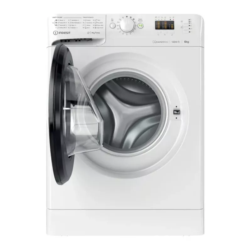 Indesit MTWSA 61294 WK EE skalbyklė, priekinė pakrova, 6 kg, 1151 aps./min., balta