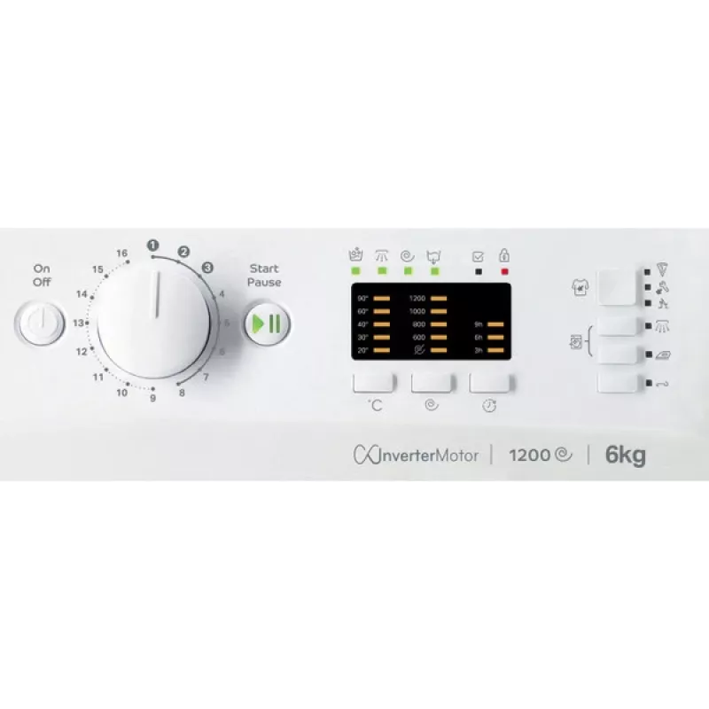 Indesit MTWSA 61294 WK EE skalbyklė, priekinė pakrova, 6 kg, 1151 aps./min., balta