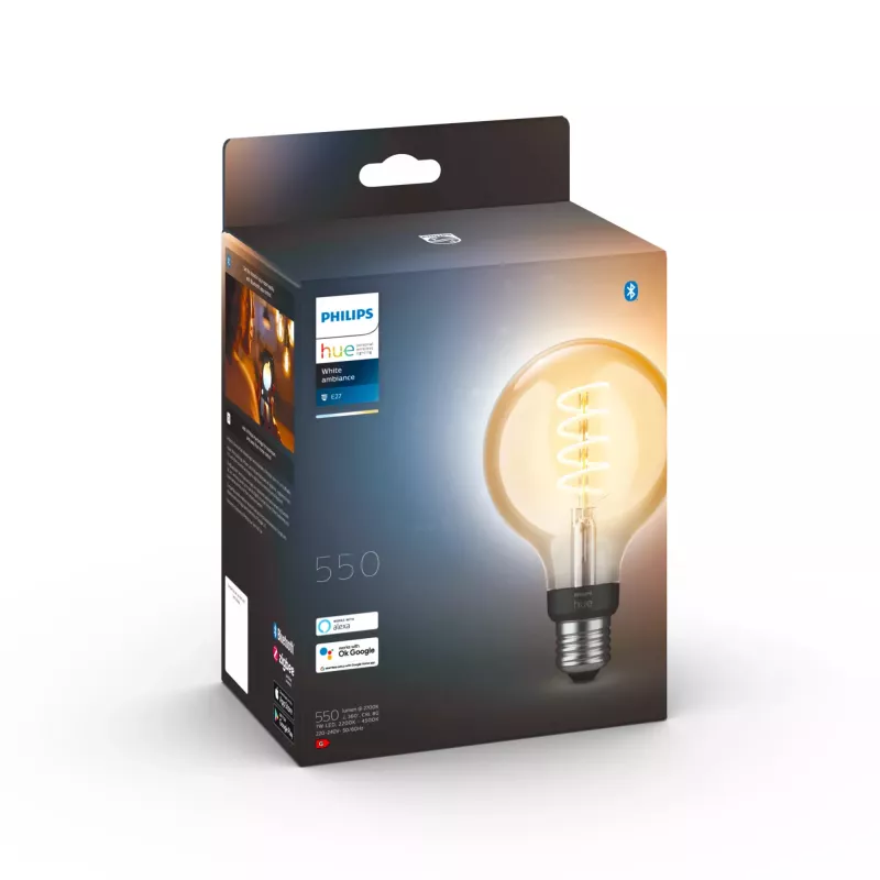 Išmanioji lemputė Philips G93 rutulys E27 – LED 7 W, Bluetooth ir Zigbee, 95×150 mm