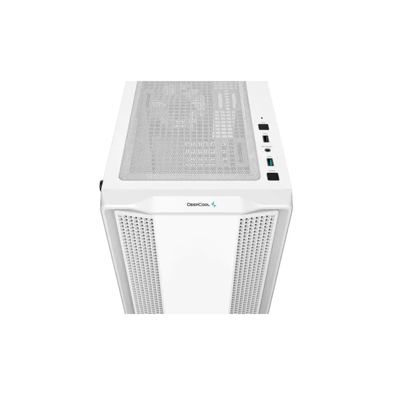 Korpusas DeepCool CC360 WH ARGB Mini Tower Baltas – Micro‑ATX/Mini‑ITX, grūdintas stiklas, 2x 3,5 colio + 3x 2,5 colio, 2x priekiniai 120 mm ventiliatoriai