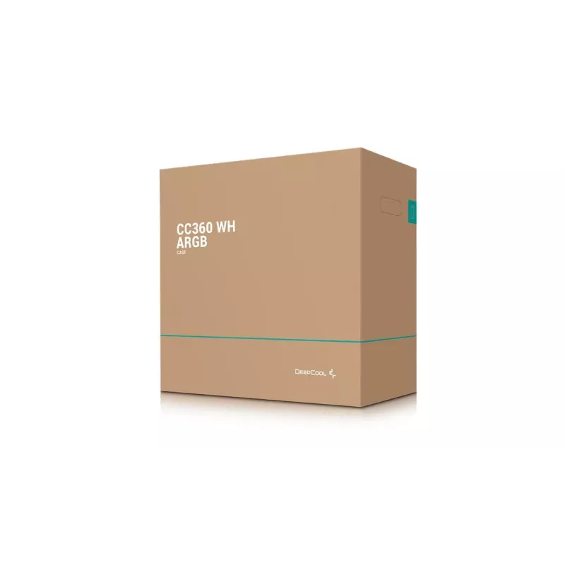 Korpusas DeepCool CC360 WH ARGB Mini Tower Baltas – Micro‑ATX/Mini‑ITX, grūdintas stiklas, 2x 3,5 colio + 3x 2,5 colio, 2x priekiniai 120 mm ventiliatoriai