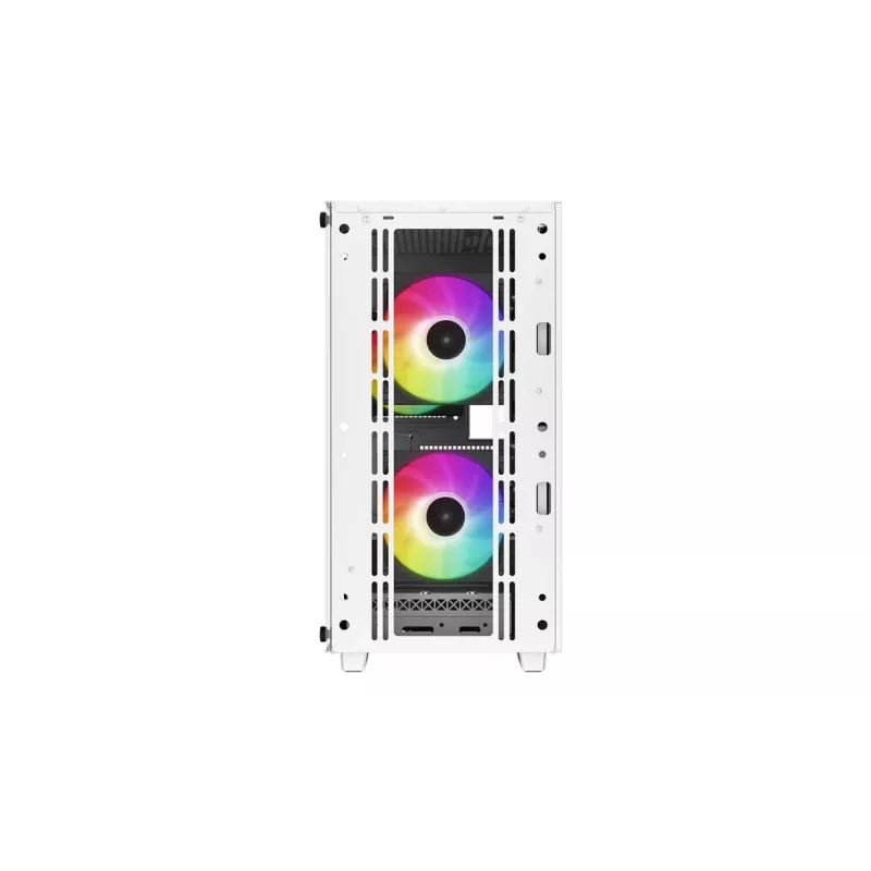 Korpusas DeepCool CC360 WH ARGB Mini Tower Baltas – Micro‑ATX/Mini‑ITX, grūdintas stiklas, 2x 3,5 colio + 3x 2,5 colio, 2x priekiniai 120 mm ventiliatoriai