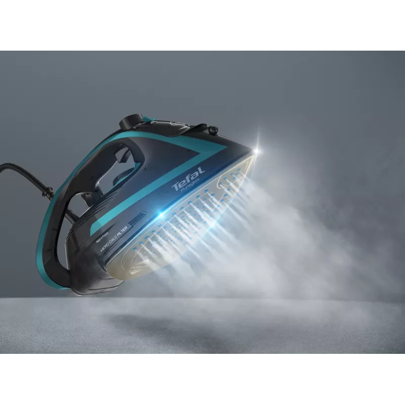Tefal Puregliss FV8066 sausas ir garinis lygintuvas su Durilium AirGlide Autoclean padu, 3000 W, juodas, mėlynas