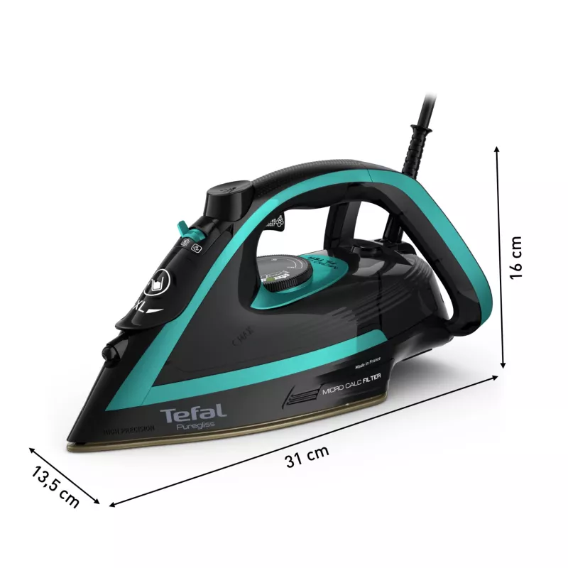 Tefal Puregliss FV8066 sausas ir garinis lygintuvas su Durilium AirGlide Autoclean padu, 3000 W, juodas, mėlynas