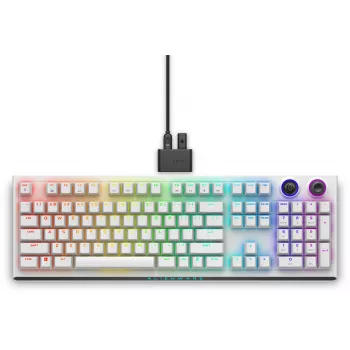 „Alienware AW920K“ belaidė žaidimų klaviatūra, trijų režimų, USB / RF / Bluetooth, balta