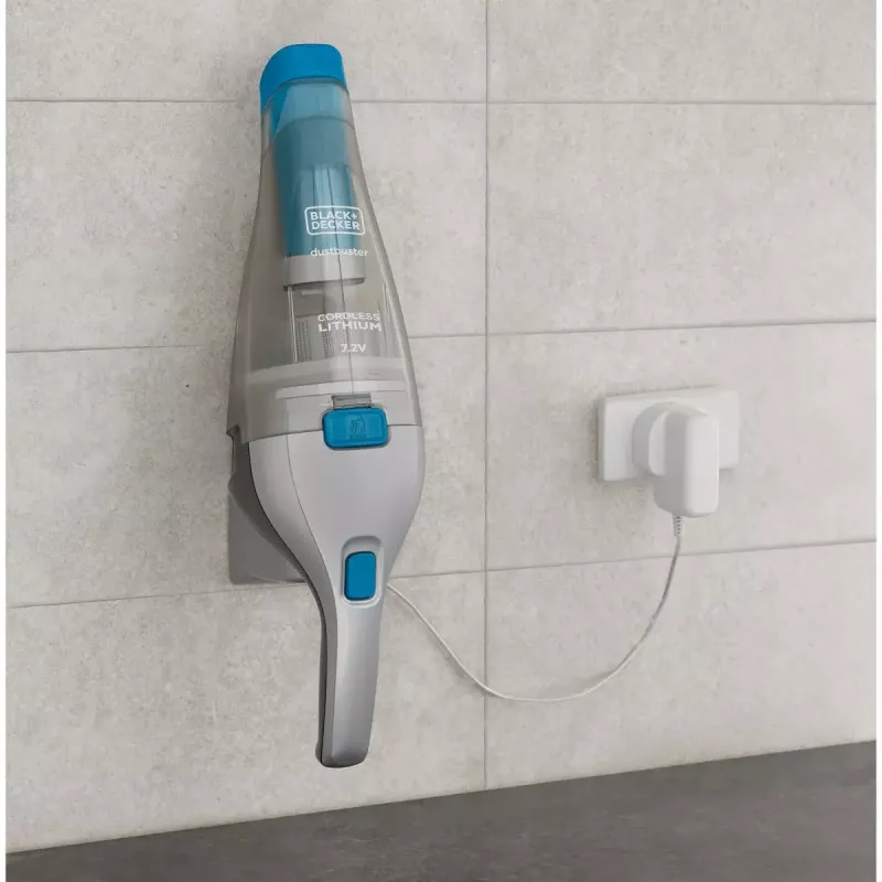 Black & Decker NVC215WA-QW DustBuster belaidis rankinis dulkių siurblys, 0,3 l talpa dulkėms, 1500 mAh ličio jonų, plaunamas filtras, mėlynas/pilkas