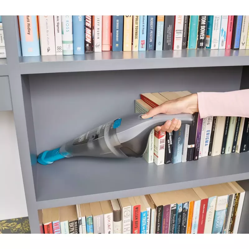 Black & Decker NVC215WA-QW DustBuster belaidis rankinis dulkių siurblys, 0,3 l talpa dulkėms, 1500 mAh ličio jonų, plaunamas filtras, mėlynas/pilkas