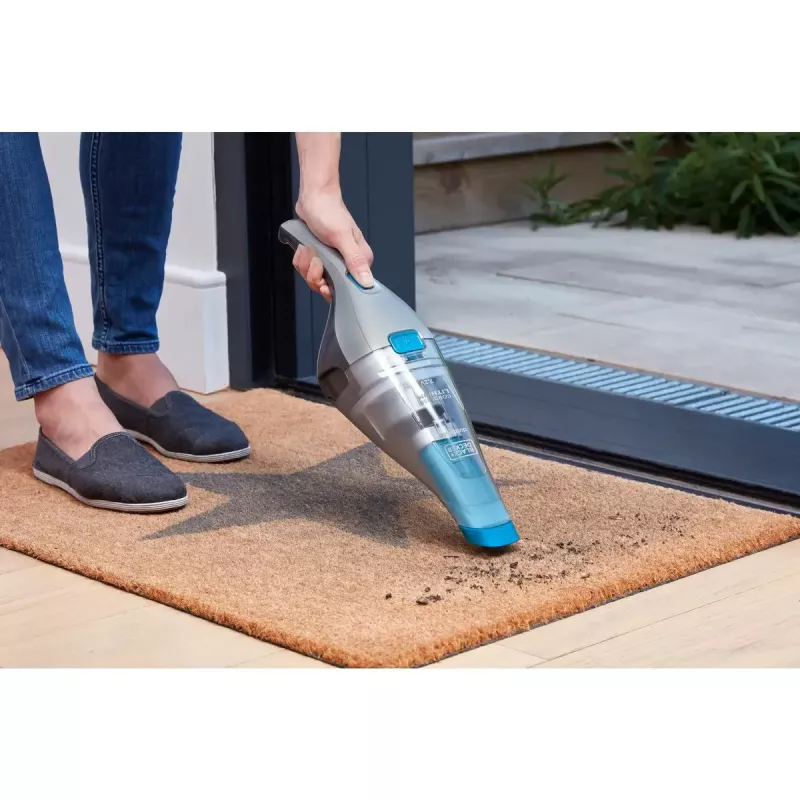 Black & Decker NVC215WA-QW DustBuster belaidis rankinis dulkių siurblys, 0,3 l talpa dulkėms, 1500 mAh ličio jonų, plaunamas filtras, mėlynas/pilkas