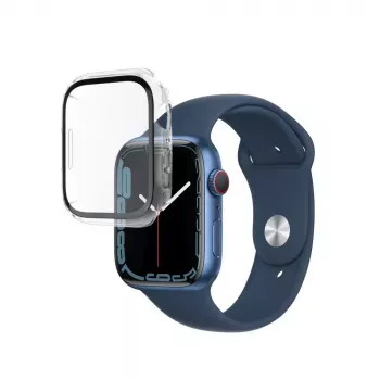 FIXED apsauginis stikliukas Apple Watch 45mm / Series 8 — polikarbonatinis permatomas, viso rėmelio danga