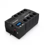 Nepertraukiamo maitinimo šaltinis CYBERPOWER BR1000ELCD – linijinis-interaktyvus UPS 1 kVA / 600 W, 8 lizdai F tipo, USB, stalinis, juodas
