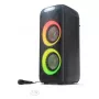 Vakarėlių kolonėlė Sharp PS-949 — 2.1 kanalai, 132 W PMPO, 8 col. žemų dažnių garsiakalbis, Bluetooth A2DP/AVRCP, laidinis ir belaidis, juoda, plastikinis korpusas