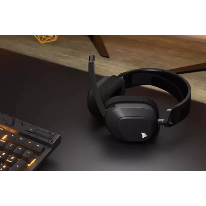 CORSAIR HS80 MAX belaidės ausinės žaidimams – plieno pilka